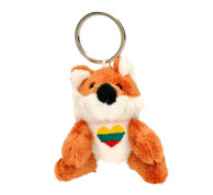 Raktų pakabukas lapė su Lietuvos vėliavos širdute